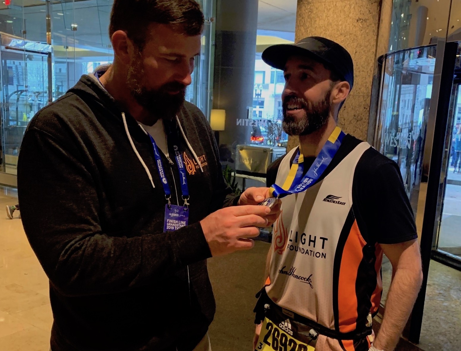 Matt Light with Team Speed of Light Runner at Boston Marathon